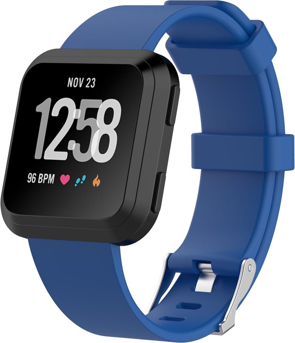 watchbands-shop.nl Siliconen bandje - Fitbit Versa (Lite) - Blauw - Small