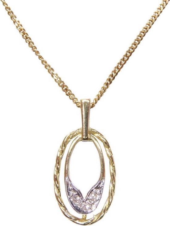 Gouden ketting met diamanten hanger | bol.com