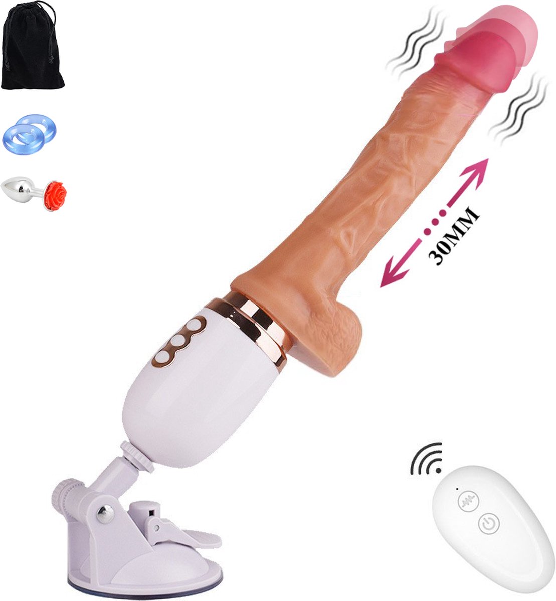 LoveVlijt - Seksmachine inclusief Afstandsbediening - Sterke Zuignap afbeelding