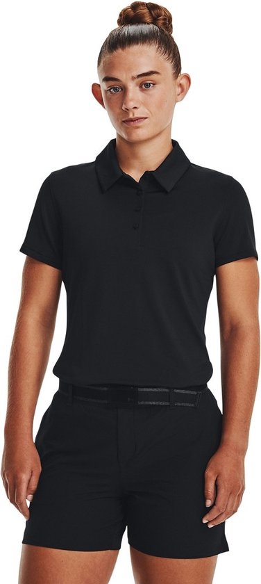 Foto: Under armour zinger polo ss zwart jet gray metallic silver maat s
