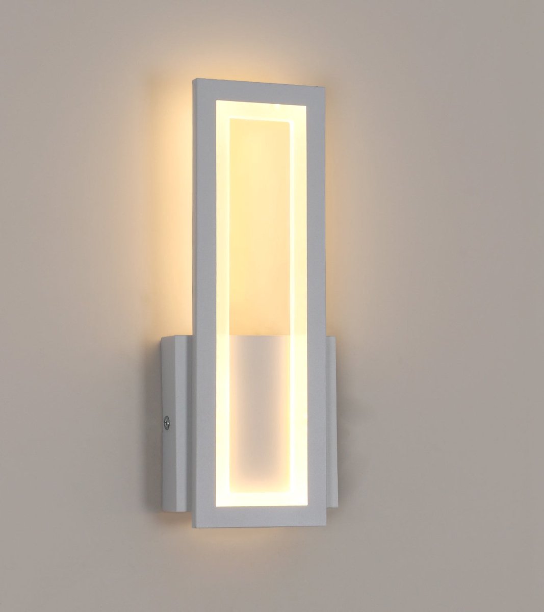 Binnenwandlicht, 16W moderne LED -wandlamp, rechthoekige interieur LED Acryl LED Acryl voor Salon Slaapkamer Corror Couror, Warm Wit 3000K, Wit