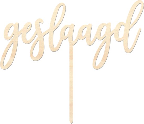 Houten caketopper / taarttopper - Geslaagd - Taart / Cake topper op bestelling gemaakt