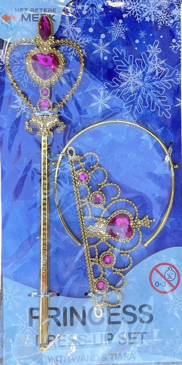 Frozen prinsessenjurk meisje - Anna jurk - Prinsessen speelgoed - verkleedkleding meisje - Het Betere Merk - Lange roze cape - Maat 122/128 - Kroon (tiara) - Toverstaf - Verkleedkleren - Kleed — afbeelding 2