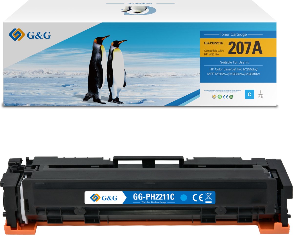 G&G Huismerk W2211A Toner Alternatief voor HP 207A Cyaan