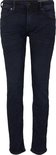 Donkerblauwe slim fit jeans met voorzakken en riemlussen.