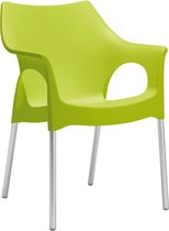 S•CAB OLA designstoel kantinestoel, bijzetstoel, tuinstoel. Italiaans design voor binnen en buiten! Verpakt per 4 stuks,. Kleur lichtgroen!