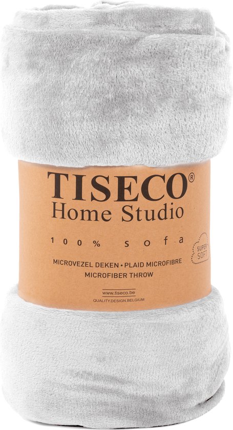 Tiseco Home Studio - Plaid COSY - microflannel - 220 g/m² - 240x220 cm - Lichtgrijs