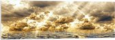 Acrylglas - Abstract Schilderij van Wolken Drijvend in de Zee - 120x40 cm Foto op Acrylglas (Wanddecoratie op Acrylaat)