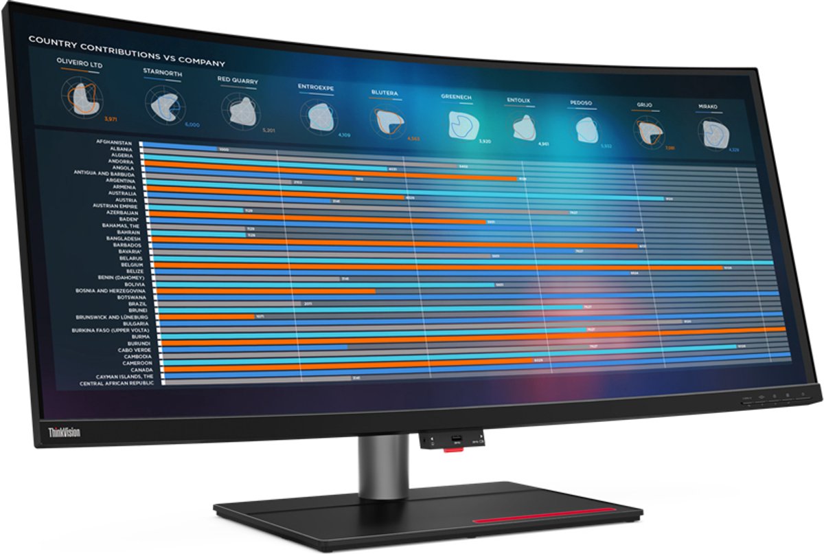 Lenovo ThinkVision P40w-20 96,3 cm (37.9 ) 5120 x 2160 Pixels 5K Ultra HD LED Zwart