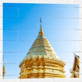 Muursticker - Boeddhistische Wat Phrathat Doi Suthep Tempel Vol met Gouden Versieringen - 50x50 cm Foto op Muursticker