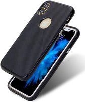 Apple iPhone X Carbon TPU Case Zwart