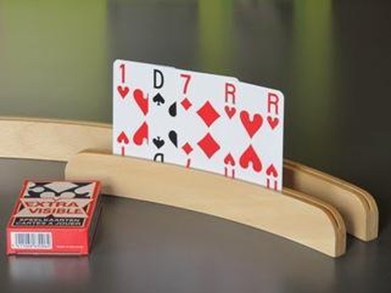 Afbeelding van het spel Luxe houten speelkaartenhouder Klein 25,5 cm