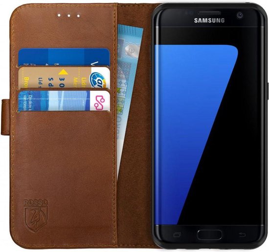 Omgeving Verwaand Zachtmoedigheid Rosso Deluxe Samsung Galaxy S7 Edge Hoesje Echt Leer Book Case Bruin |  bol.com