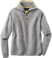 ROADSIGN Pullover met troyerkraag grijs melange maat XL