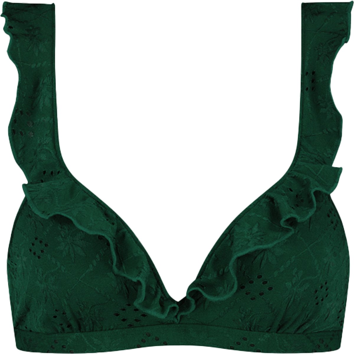 Beachlife Green Embroidery Dames Bikinitopje - Maat D40
