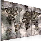 Schilderij - Opalescente wereldkaart, 3luik