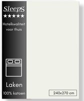 Sleeps Lakens Katoen Ivoor - Lits-Jumeaux 240 x 270 cm - 100% Katoen - Hoogwaardig Hotelkwaliteit - Heerlijk Zacht