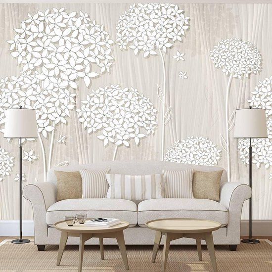 Papier peint - Arbres en blanc