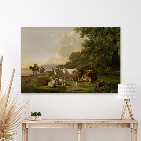 Schilderij Landschap met vee