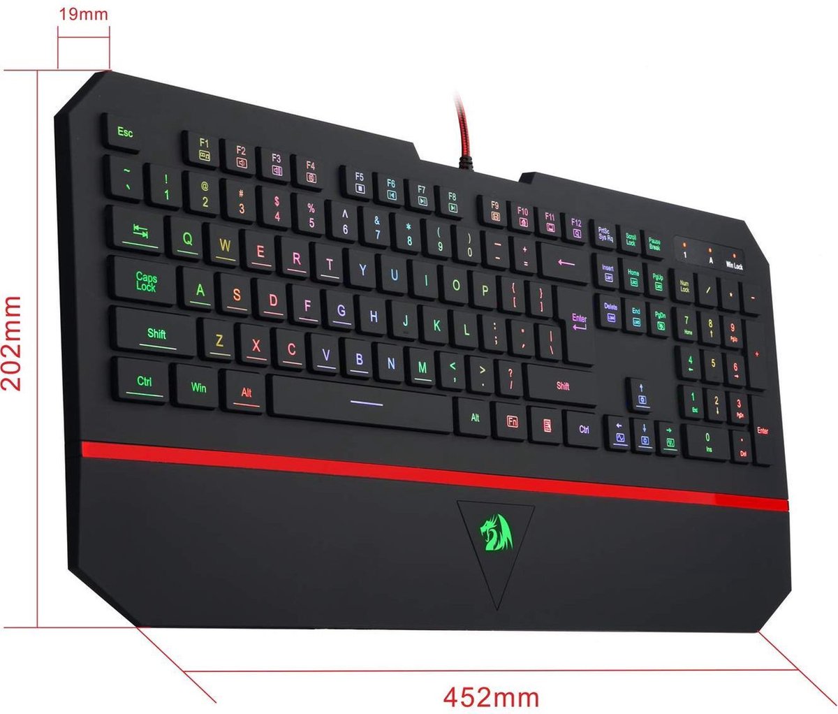 Redragon K502 Karura RGB Gaming Keyboard (Silent keys, RGB Backlight, Anti Ghosting, conflict free keys, water proof