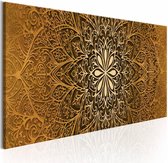 Schilderij - Gouden Finesse mandala , goud look