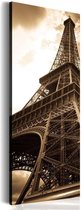 Schilderij - Eiffeltoren, Sepia,  Beige/Bruin