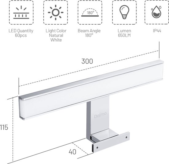 FERIG LED Mirror Lamp, Bathroom Lamp, 49 cm, 10.2 W, 964lm