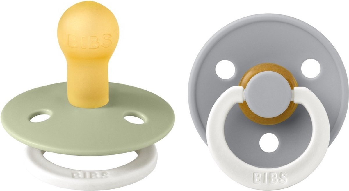 Goedkoopste BiBS - Glow in the Dark - Maat 1 - Fopspeen - Symmetrisch - Sage Glow / Cloud Glow