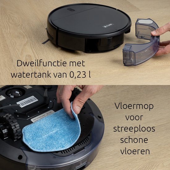 BluMill Robotstofzuiger met Dweilfunctie - Geschikt voor alle vloertypen - Huisdieren - voor Stof en Hondenhaar - met Afstandsbediening en App