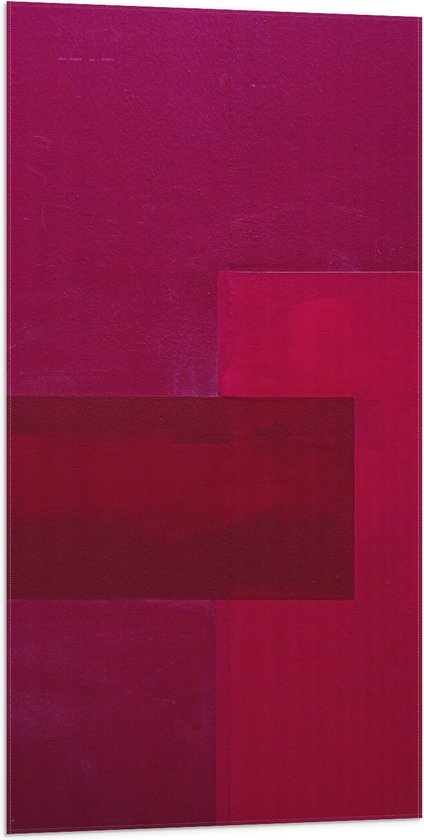 Vlag - Roze Vlakken op Schilderij - 50x100 cm Foto op Polyester Vlag