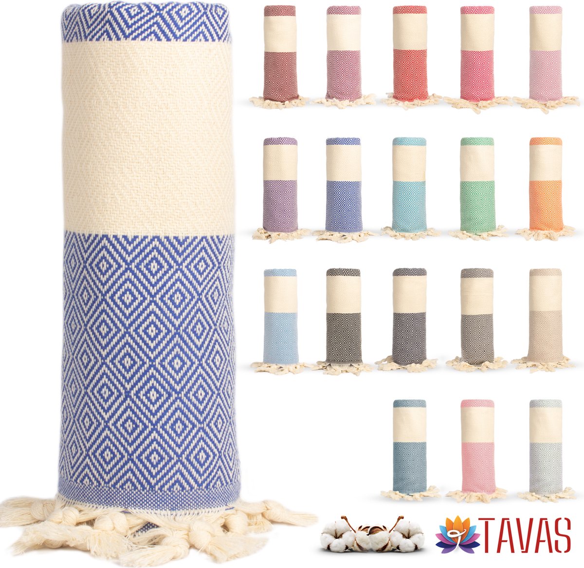Tavas Hamamdoek Blauw Strandlaken %100 Katoen XL Saunalaken 100 x 180 cm Badhanddoek Groot Douchelaken Dames Hotel Handdoek Pestemal Fouta Pareo Yoga Deken Heren