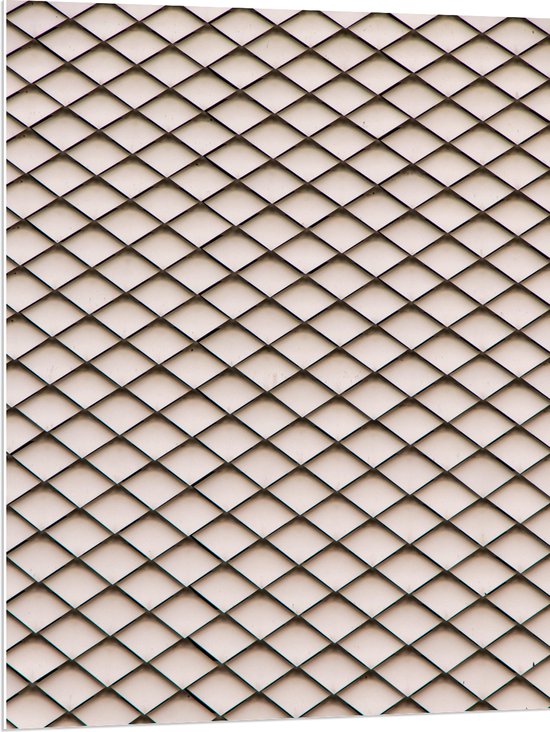 PVC Schuimplaat - Visnet Patroon van Zwart op Beige - 75x100 cm Foto op PVC Schuimplaat (Met Ophangsysteem)
