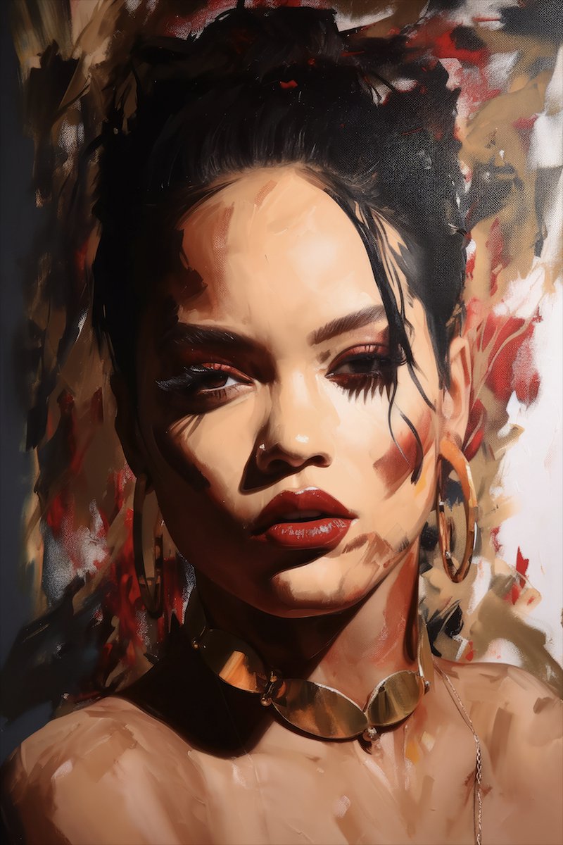 Rihanna Poster - Muziek - Rihanna Navy - Abstract Portret - posters - formaat 60x90cm - 27