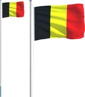 vidaXL-Vlag-met-vlaggenmast-België-6,23-m-aluminium