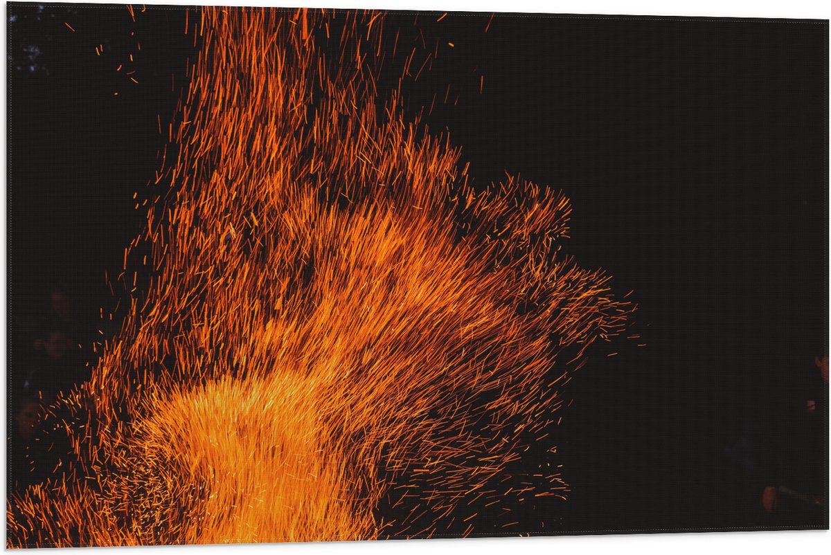 Vlag - Oranje Spetters van Vuurkorf - 90x60 cm Foto op Polyester Vlag