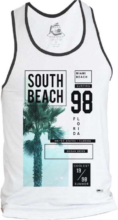 Miami Beach | Mouwloos T-shirt | Tanktops | Singlet | Climacontrol | Maat XXL| California | 362 Florida