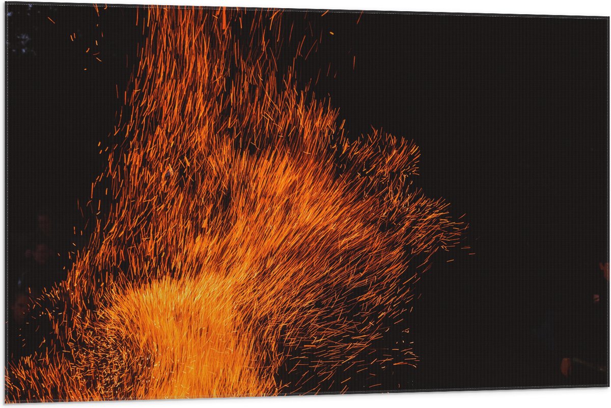 Vlag - Oranje Spetters van Vuurkorf - 105x70 cm Foto op Polyester Vlag