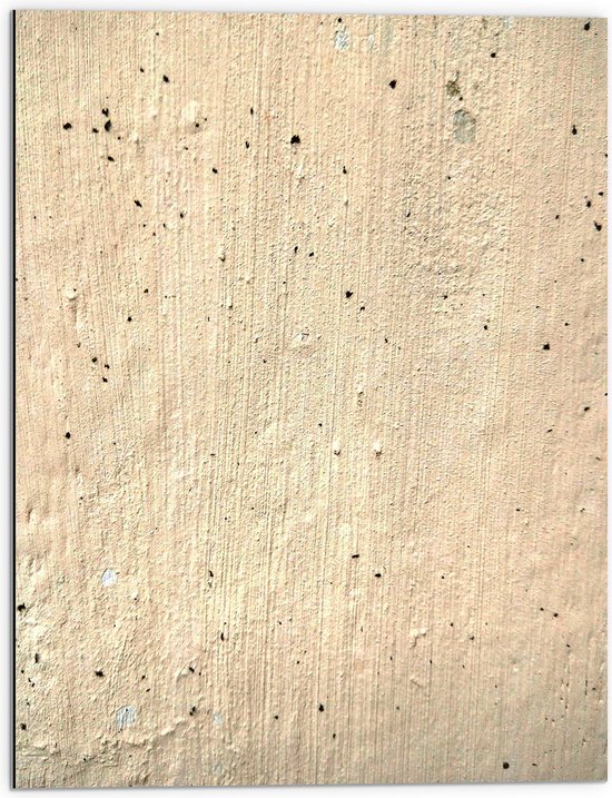 Dibond - Textuur in Beige Stenen Muur - 60x80 cm Foto op Aluminium (Met Ophangsysteem)