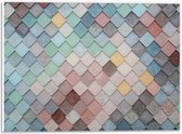 PVC Schuimplaat- Wand met Driehoekvormige Textuur in Verschillende Kleuren - 40x30 cm Foto op PVC Schuimplaat