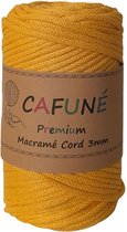 Cafuné Macrame koord - Premium -Mosterd-3 mm-75 mt-250gr-Gevlochten koord-niet uitkambaar-Gerecycled-Haken-Macramé-Koord-Touw-Garen-Duurzaam Katoen