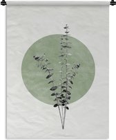 Wandkleed - Wanddoek - Groen - Planten - Natuur - Abstract - 60x80 cm - Wandtapijt