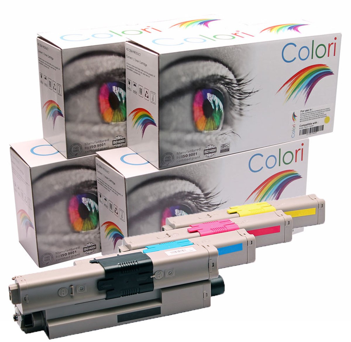 Set 4x Colori huismerk toner geschikt voor Oki C510 C510DN C511 C511DN C530 C530DN C531 C531DN MC561 MC561DN MC562 MC562DN MC562DNW