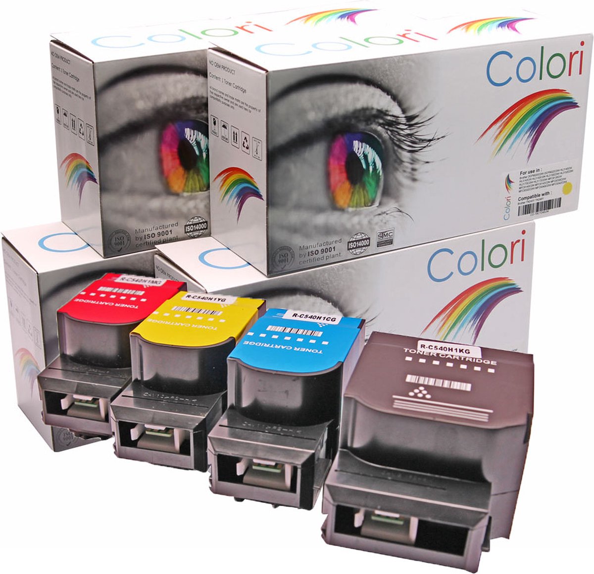 Set 4x Colori huismerk toner geschikt voor Lexmark C540 C540N C543 C543DN C544 C544DN C544DTN C544DW C544N C546 C546DTN X543 X543DN X544 X544DN X544DTN X544DW X544N X546 X546DTN X548 X548DE X548DTE