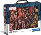 Clementoni - Puzzel 1000 Stukjes In Valigetta Marvel Avengers, Puzzel Voor Volwassenen en Kinderen, 14-99 jaar, 39675