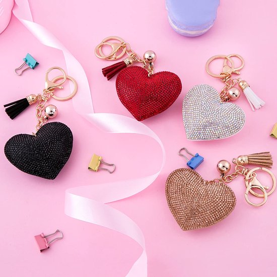 cuir amour coeur porte-clés bling cristal strass sacs valise sacs à dos  accessoires