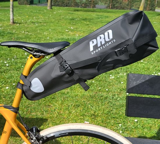 Zadeltas Racefiets/Mountainbike stadsfiets - 14Liter - Zwart Grote Fietstas zadel - Zwart - Waterdicht van Merkloos — afbeelding 3