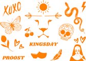 Koningsdag accessoires - Koningsdag artikelen - plak tattoos volwassenen - 17 neptattoos - voor jouw Koningsdag outfit