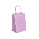 50 sacs en papier | Lilas - violet clair | (18x8x24cm) | sacs en papier kraft | avec poignées torsadées