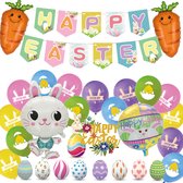 Festivz Paas decoratie Haas - Pasen - Paas Feestdecoratie - Paasdag - Happy Easter - Oranje Geel Blauw Groen