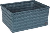 Open basket rectangular steel blue large